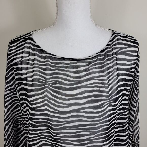 Michael Kors Zebra Print Blouse S/M#012 - Picture 3 of 13